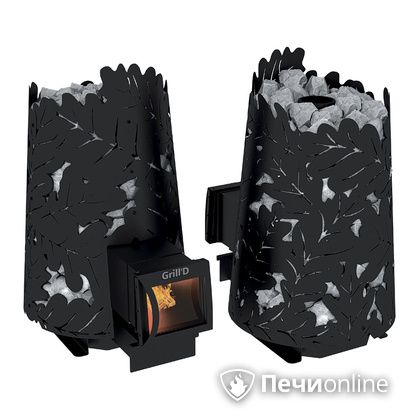 Дровяная печь-каменка GrillD Dubravo 180 long black в Надыме