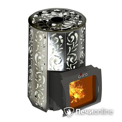 Дровяная печь-каменка GrillD Violet window short Max Жадеит 80 в Надыме