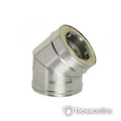 Дымоход Дымок Колено 45° с изоляцией 0.5 мм. OТFR45 150/230 в Надыме
