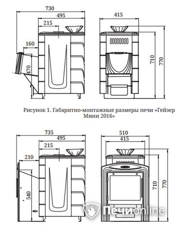 Дровяная банная печь TMF Гейзер Мини 2016 Inox ДА ЗК ТО терракота в Надыме