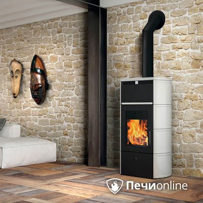 Печь-камин Edilkamin Flamma 24 kw V.A. Bianco Panna с Т/О в Надыме
