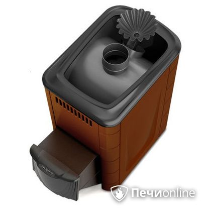 Дровяная банная печь TMF Ангара 2012 Carbon с закрытой каменкой дверь антрацит терракота в Надыме