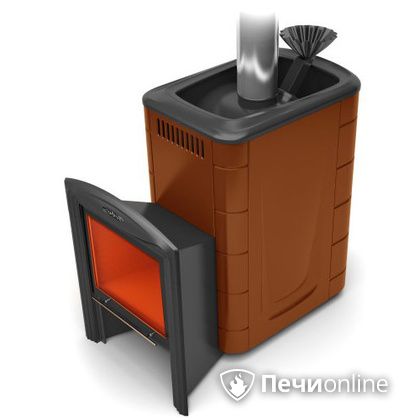 Дровяная банная печь TMF Гейзер 2014 Inox Витра  Терракота в Надыме