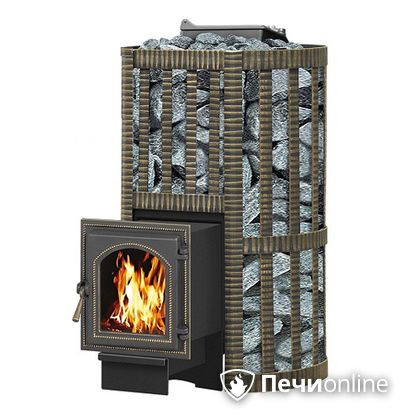 Дровяная банная печь Везувий Ураган Ковка 22 (270) с закрытой каменкой чугун в Надыме