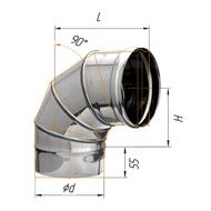 Дымоход Феррум Колено угол 90  нержавеющий 08 d-150