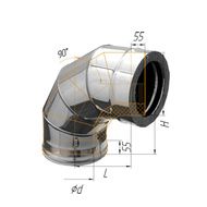 Дымоход Феррум Колено утепленное угол 90 нержавеющее 0.5/оцинкованное d-200/280 по воде